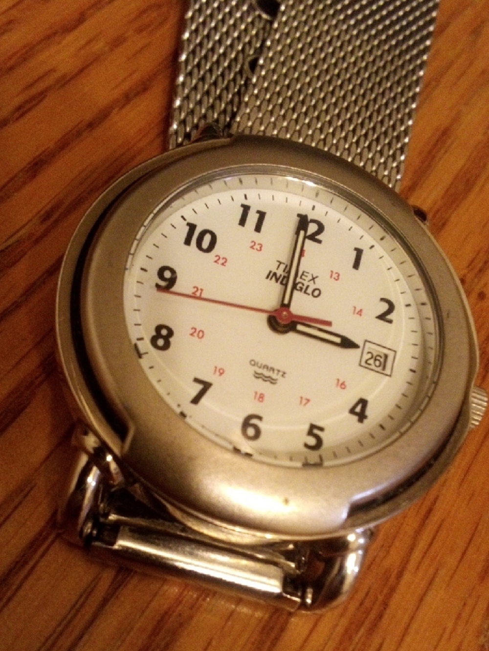 Timex Silver Case White Dial Mesh Band Watch - Picture 2 of 9